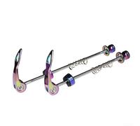 Set di spiedini a sgancio rapido per ruote da bicicletta, con bloccaggio anteriore, 100 mm, posteriori, 130 mm/135 mm, in lega di alluminio, leggeri e QR da 9 mm (strada)