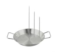 Set di spiedini verticali per barbecue in acciaio inox con piastra grill e 3 punte, lunghezza 20,3 cm, 25,4 cm, 30,5 cm, per griglie rotanti Shawarma e Al Pastor, argento