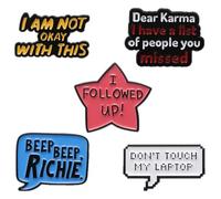 Set di spille esagonali con dinosauro, 4-6 pezzi, Klein, Metallo non prezioso