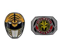 Set Di Spille In Smalto Del Power Rangers White Ranger E Emblema Di Tommy 2 Pack