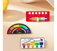 Set di spille Mood Switch Energy, spilla metallica arcobaleno con batteria sociale scorrevole, accessorio unisex per abbigliamento e borse per esprimere le emozioni 3 pezzi - 3 pezzi,1 pz - White Mood