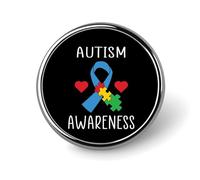 Set di spille smaltate con bandiera dell'autismo, spilla da bavero per bambini autistici, spilla a forma di cuore per autismo, spille sensoriali per autismo, spille da bavero luminose per adulti au