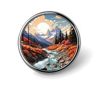 Set di spille smaltate del Parco Nazionale di Banff, spille smaltate con paesaggi urbani e statali, spille da bavero, nuovi bottoni con città per jeans, regalo di viaggio artistico, accessorio di moda