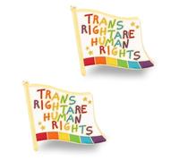 Set di spille smaltate LGBTQ Trans Rights - 2 spille con bandiera arcobaleno per giacche, borse, camicie - Set di spille da bavero LGBTQ+per il mese dell'orgoglio per l'uguaglianza Alleato Supporto
