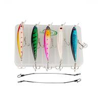 Set di spine per esche con sottofondo in acciaio - 8 pezzi - 11.2cm - 13.2g - Esche per pesci predatori - Per luccio, lucioperca, branzino e altri pesci rapaci