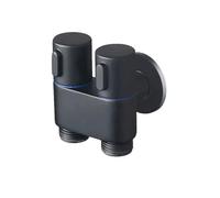 Set di spruzzatori for bidet con montaggio a parete e valvola angolare, in lega di zinco, con due entrate e due uscite, for la pulizia 'acqua, for accessori for WC da bagno(Black-dual control)