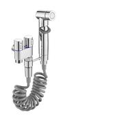 Set di spruzzatori for bidet da parete con valvola angolare in lega di zinco, 1 in 2 out, spruzzatore for la pulizia 'acqua for accessori for WC da bagno(Sliver set)