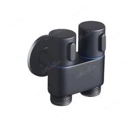 Set di spruzzatori for bidet da parete con valvola angolare in lega di zinco, 1 in 2 out, spruzzatore for la pulizia 'acqua for accessori for WC da bagno(Black)