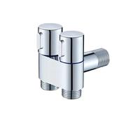 Set di spruzzatori for bidet da parete con valvola angolare, in lega di zinco, uno in due, for la pulizia dell'acqua, for accessori for WC da bagno(Silver-dual control)