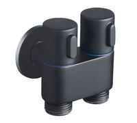 Set di spruzzatori for Bidet da Parete con valvola angolare in Lega di Zinco, Uno in Due, spruzzatore for la Pulizia dell'Acqua for Accessori for WC da Bagno(Black-1)