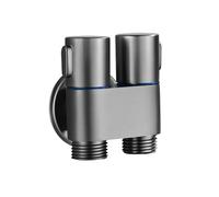 Set di spruzzatori for bidet e WC con doccia igienica, soffione doccia, valvola angolare, montaggio a parete, doppio rubinetto 'acqua G1/2, accessori for il bagno in lega di zinco(Gray-B)