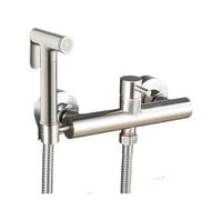 Set Di Spruzzatori For Bidet For WC, Rubinetto For A Doppio Uso In Ottone, For Doccia Con Spruzzatore For Acqua Calda E Fredda, Pistola Ad Alta Pressione Alta Pressione Dell'Acqua(Brushed)