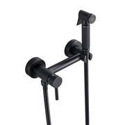Set di spruzzatori for bidet in oro spazzolato, rubinetto a parete, miscelatore for acqua calda e fredda, doccia portatile for bagno(Black)