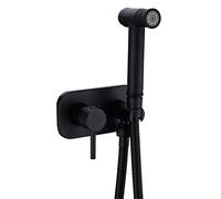 Set di spruzzatori per bidet in ottone con controlli caldi e freddi per WC, kit spruzzatore portatile per pannolini con finitura nera per bagno doccia doccia spruzzatore a getto