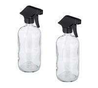 Relaxdays Spruzzino Nebulizzatore, Set 2x500 ml Bottiglie Spray Vuote, Vaporizzatore Parrucchieri, Pulizia, Trasparente