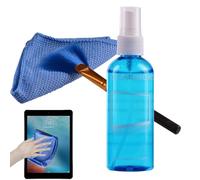 Set di spruzzo di pulizia dello schermo - detergente per lo schermo TV del computer con pennello, asciugamano in microfibra | Kit di pulizia display elettronico, soluzione antistatica, pacchetto d