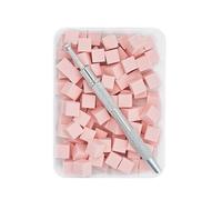 Set di spugne bianche quadrate sfumate per unghie, 100 pezzi, per manicure fai da te, con penna per afferrare (rosa con clip)