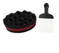 Set Di Spugne Magic Curl Per Uomo E Donna |Spugna Per Spazzola Per Capelli Da Barbi-ere Con Fori Grandi/piccoli Con Pettini|Kit Per Acconciature Da 2pezzi Con Spugne Twist E Pettine,per Uomini E Donne