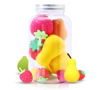 Set di spugne per trucco, 10 pezzi, a forma di frutta, senza lattice, spugnette secche e umide, adatte per fard, cipria, fondotinta liquido e crema solare