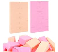 Set di spugne per trucco, 48 pezzi, senza lattice, spugne cosmetiche, piccole bellezze, per fondotinta, cipria, crema solare e crema (24 rosa e 24 beige)