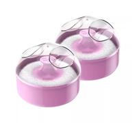 Set di spugnette per cipria e contenitore, soffio per talco per corpo, bambino, uso in salone, soffio morbido per spolverare capelli sciolti e applicazione talco (rosa* 2)