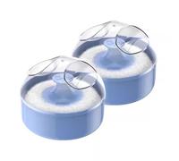 Set di spugnette per cipria e contenitore, soffio per talco per corpo, bambino, uso in salone, soffio morbido per spolverare capelli sciolti e applicazione talco (blu* 2)