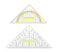 Set di Squadre con Impugnatura Ergonomica, 4 Pezzi - Set Grande 22 cm e Piccolo 16 cm, Squadra Flessibile 14 cm e 20 cm per Geometria e Disegno, Strumenti di Misura per Scuola e Ufficio