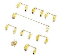 Set di stabilizzatori per tastiera meccanica con filo e viti placcati in oro, stabilizzatori da montare su PCB 6,25U e 2U - per tastiere personalizzate DIY a 61, 64, 87, 104 e 108 (Giallo trasparente)