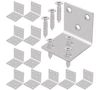 Set Di Staffe Angolari (40 X 40 X 40 X 2 Mm) 12 Pezzi Staffe a L in Acciaio Inox