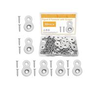 Set di staffe antiruggine a forma di otto include viti di montaggio per armadietti, set di piastre di fissaggio per mobili in legno, facile da installare, piastre di collegamento per mobili