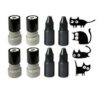 Set di stamp, cute kitten Prints, self Inking Markers, Kawaii Craft Supplies for Scrapbook Notebook Planner Journal Envelope Paper Book Decoration School Classroom Home Travel Diy Art Use 6,2 x 3 x 3