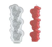 Set di stampi 3 in 1 per candele natalizie, Babbo Natale, renna, pan di zenzero, uomo, in silicone, strumento per decorazioni natalizie