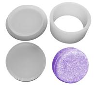 Set di stampi 3D per sali da bagno, 6,3 cm, rotondi, in plastica, per sapone e bombe da bagno, per shampoo, superficie liscia, fai da te