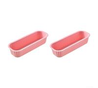 Set di stampi da forno rettangolari in silicone, set di stampi rettangolari per pane e pagnotta, resistenti al calore, per cucina domestica (rosa)