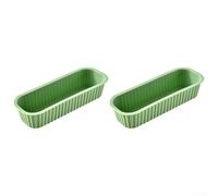 Set di stampi da forno rettangolari in silicone, set di stampi rettangolari per pane e pagnotta, resistenti al calore, per cucina domestica (verde scuro)