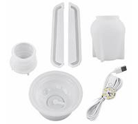 Set di stampi in resina per lampada a olio, stampo in silicone per lampada a uragano, stampo in silicone per colata in resina, luce epossidica a LED L con luci, 3 pezzi, retrò