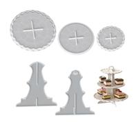 Set di stampi in resina siliconica a 3 ripiani facili da smontare, supporto per torte per cupcake, dessert, strumento per la creazione di gioielli