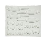 Set di stampi in silicone a 14 fori per fondente, cioccolatini, caramelle, gelatine, orecchie a forma di fiocco, 2 colori, regalo per gli amanti della cottura al forno