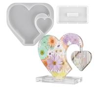 Set di stampi in silicone a forma di cuore, grandi stampi per resina epossidica, cornice fai da te e decorazione da parete, stampi in silicone riutilizzabili, per regali fai da te, decorazioni per la