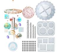 Set di stampi in silicone facili da usare per principianti per realizzare ciondoli a forma geometrica portachiavi e campanellini a vento geometrico Love Star Handmade Wind Pack