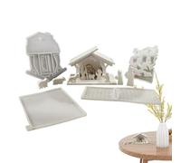 Set di stampi in silicone per presepe in resina, per resina epossidica, decorazione della casa cattolica della Sacra Famiglia, stampi per decorazioni per presepi e creazioni artigianali in silicone