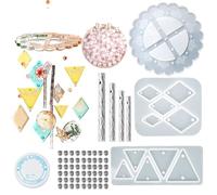 Set di stampi in silicone versatili per realizzare orecchini creativi a vento, pendenti e altre decorazioni artigianali geometriche a forma di stella d'amore fatte a mano