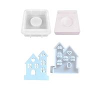 Set di stampi multiuso in silicone robusto a forma di castello per candela, portatile, in resina, varie dimensioni