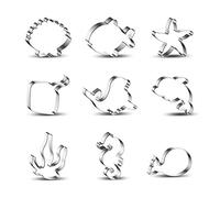 Set di stampi per biscotti, 18 pezzi, riutilizzabili, antiaderenti, per bambini, feste di compleanno, pasticceria in famiglia, biscotti fai da te, design a tema animale, durevoli e facili