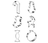 Set di stampi per biscotti natalizi | 6 pezzi in acciaio inossidabile | Set di stampi da taglio per pasticceria natalizia | per regali pasticceria feste decorazioni