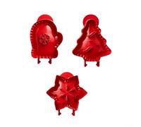 Set di stampi per biscotti natalizi, set di stampi per torte in miniatura con forma a stella e guanto da albero, strumenti di cottura in plastica antiaderente, per dessert per feste e feste, colore