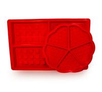 Set di stampi per cialde a forma di cuore rettangoli in silicone rosso