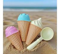 Set di stampi per coni gelato fai-da-te per bambini, giocattoli multifunzionali da spiaggia e neve, giocattoli per sabbia spaziale, giocattoli per gelati da sabbia, strumenti per scavare nella sabbia,