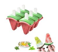 Set di stampi per ghiaccioli a forma di anguria, in silicone con bastoncini, stampi per ghiaccioli a forma di anguria, per ghiaccioli aromatizzati fatti in casa (rosso, 6 pezzi)