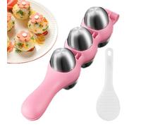 Set di stampi per riso, in acciaio inox 304, per sushi e riso, strumento fai da te per modellare il riso con pagaia per cucinare a casa, stampo per riso per uso alimentare + design a rilascio facile